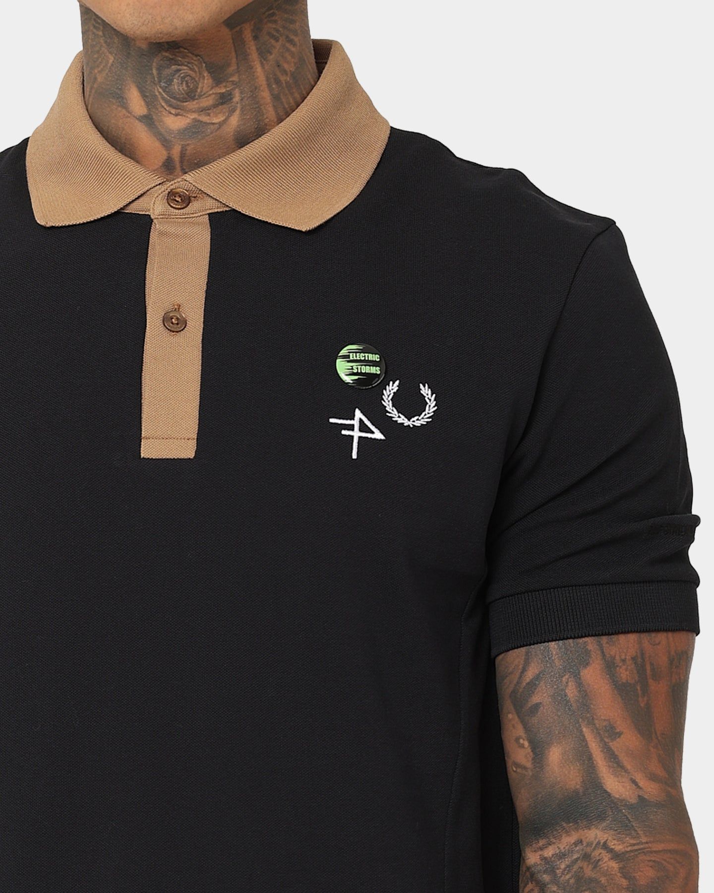 Fred Perry X Raf Simons Contrast Collar Polo T-Shirt Black sold by Culture Kings product image thumbnail 3