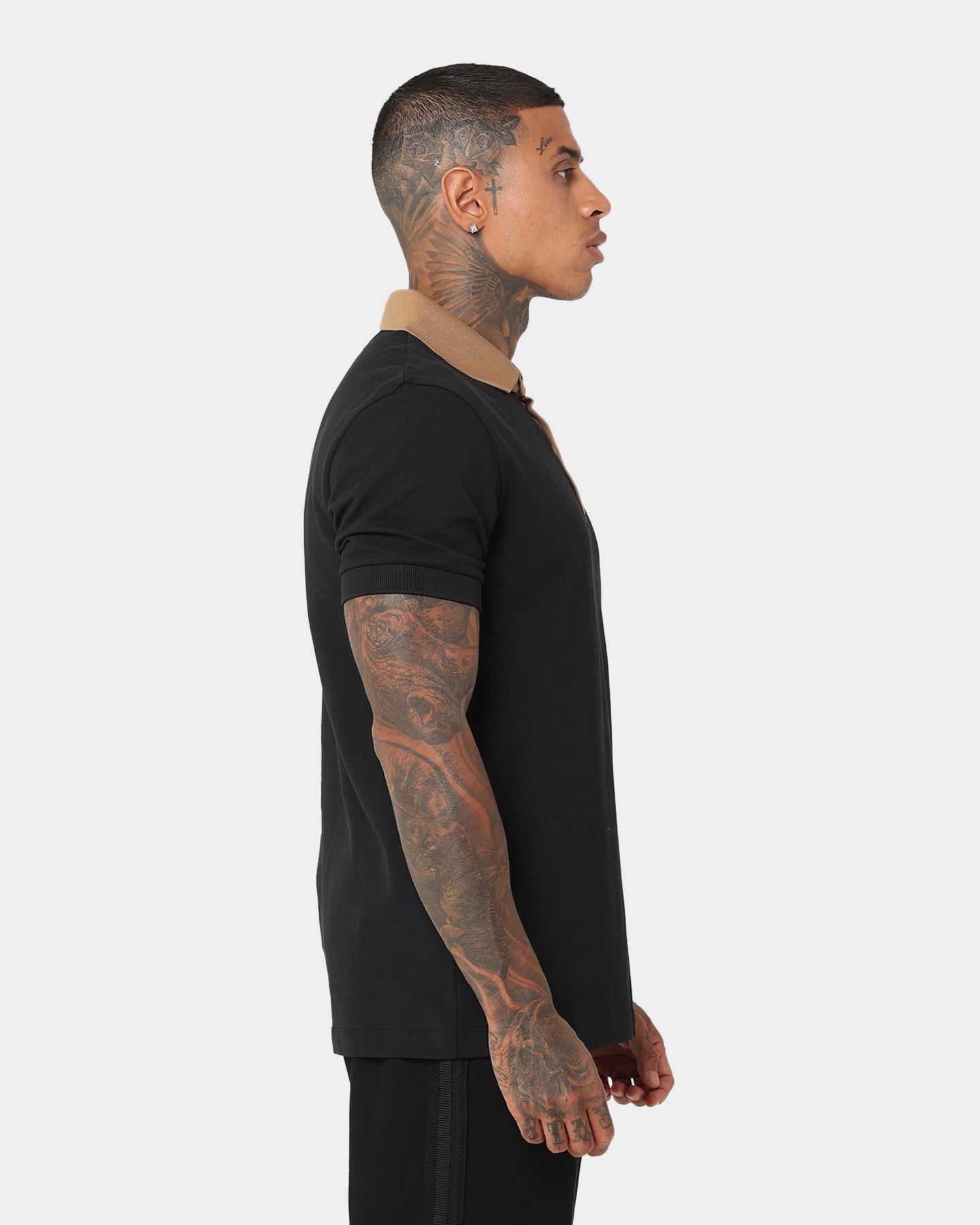 Fred Perry X Raf Simons Contrast Collar Polo T-Shirt Black sold by Culture Kings product image thumbnail 5