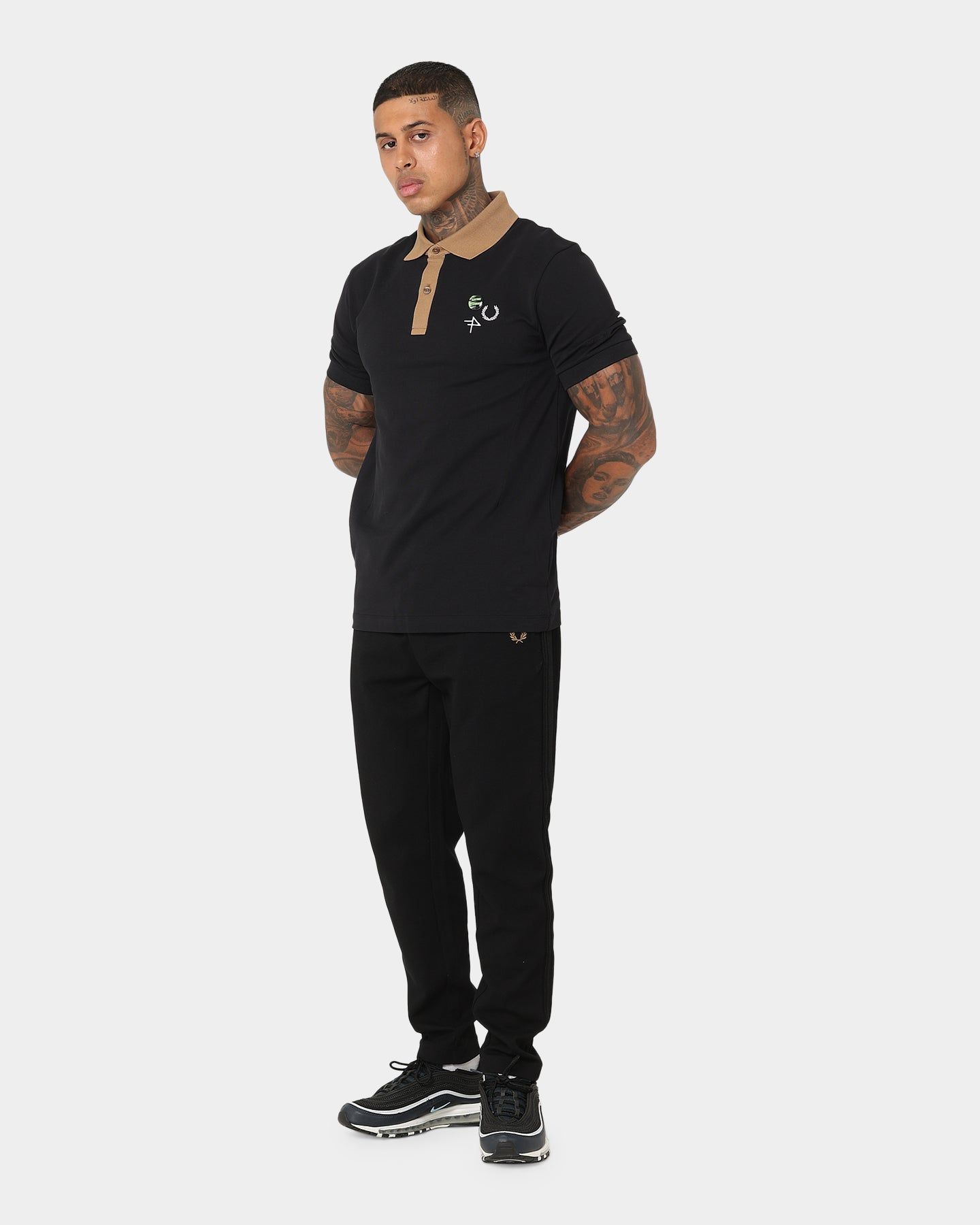 Fred Perry X Raf Simons Contrast Collar Polo T-Shirt Black sold by Culture Kings product image thumbnail 2