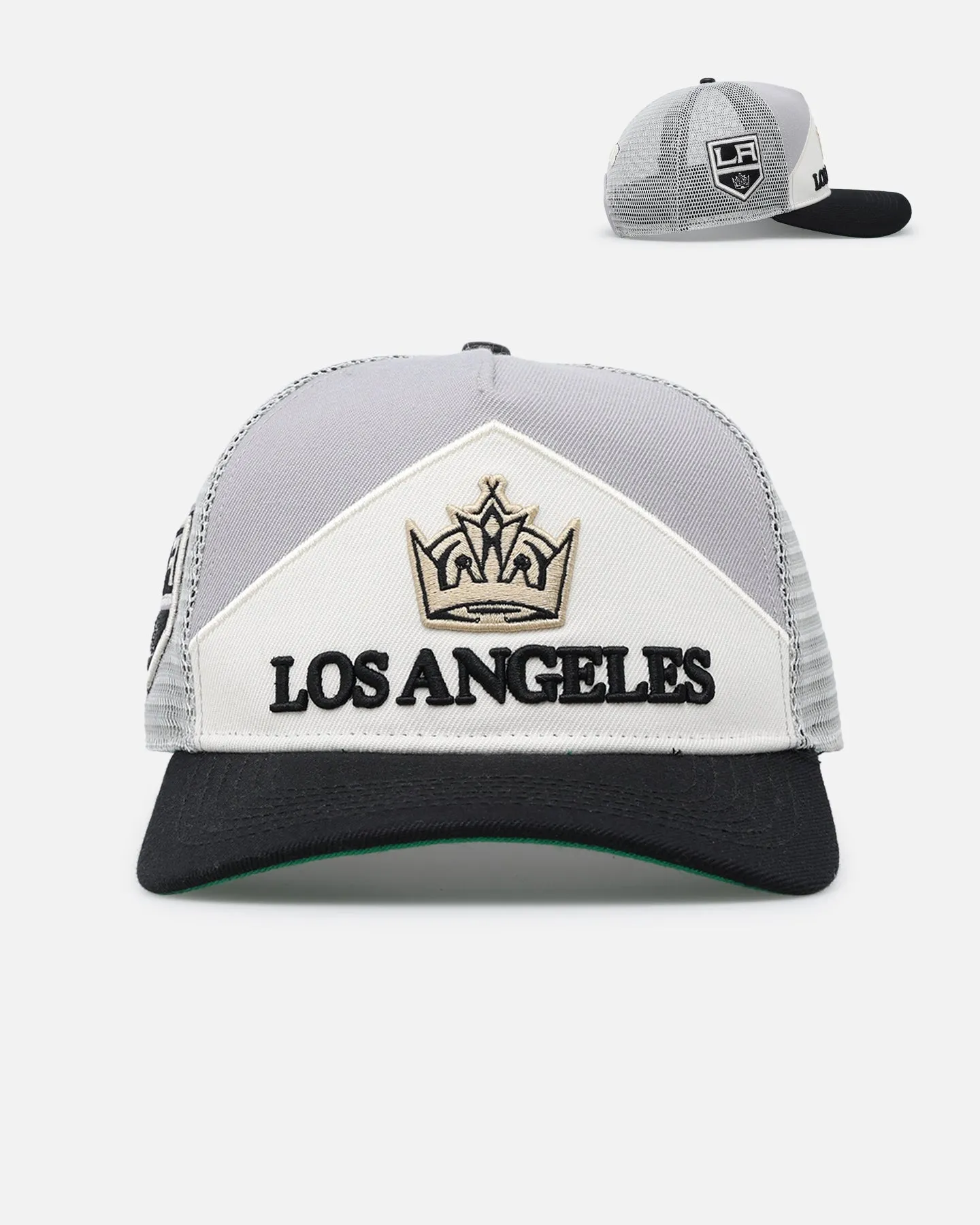 Pro Standard Los Angeles Kings Chevron Pinch Front Trucker Snapback Gray sold by Culture Kings