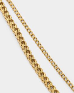 NXS Textured Cross Chain Set Gold sold by Culture Kings