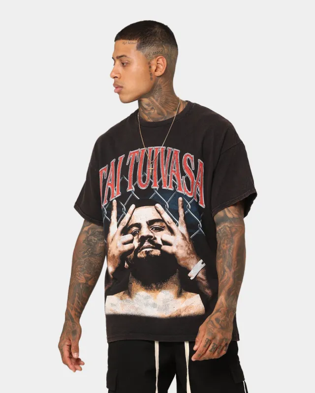 Goat Crew X Tai Tuivasa FTA Vintage T-Shirt Washed Black sold by Culture Kings