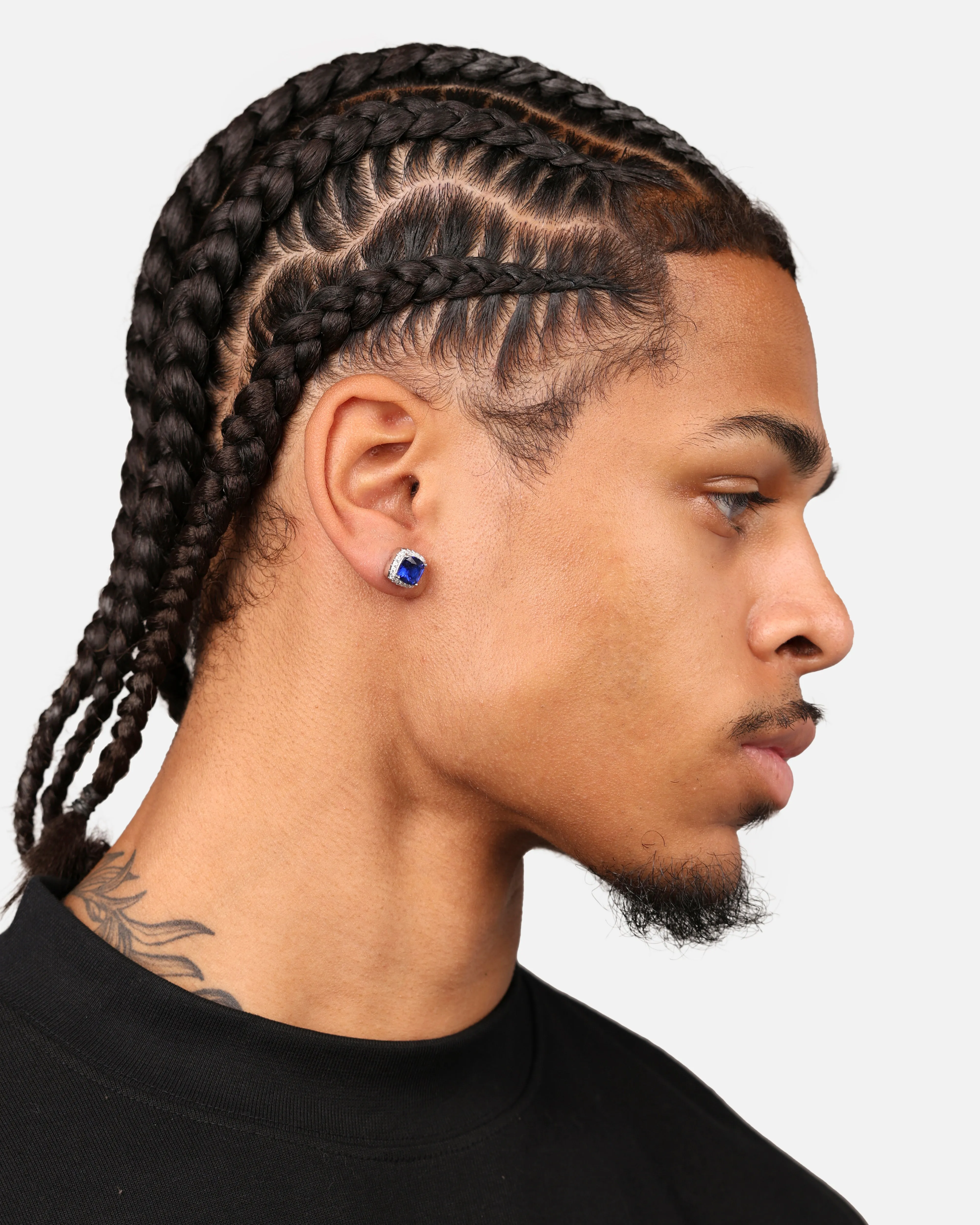 Saint Morta Cushion Cut Halo Earrings Iced White Sapphire sold by Culture Kings product image thumbnail 4