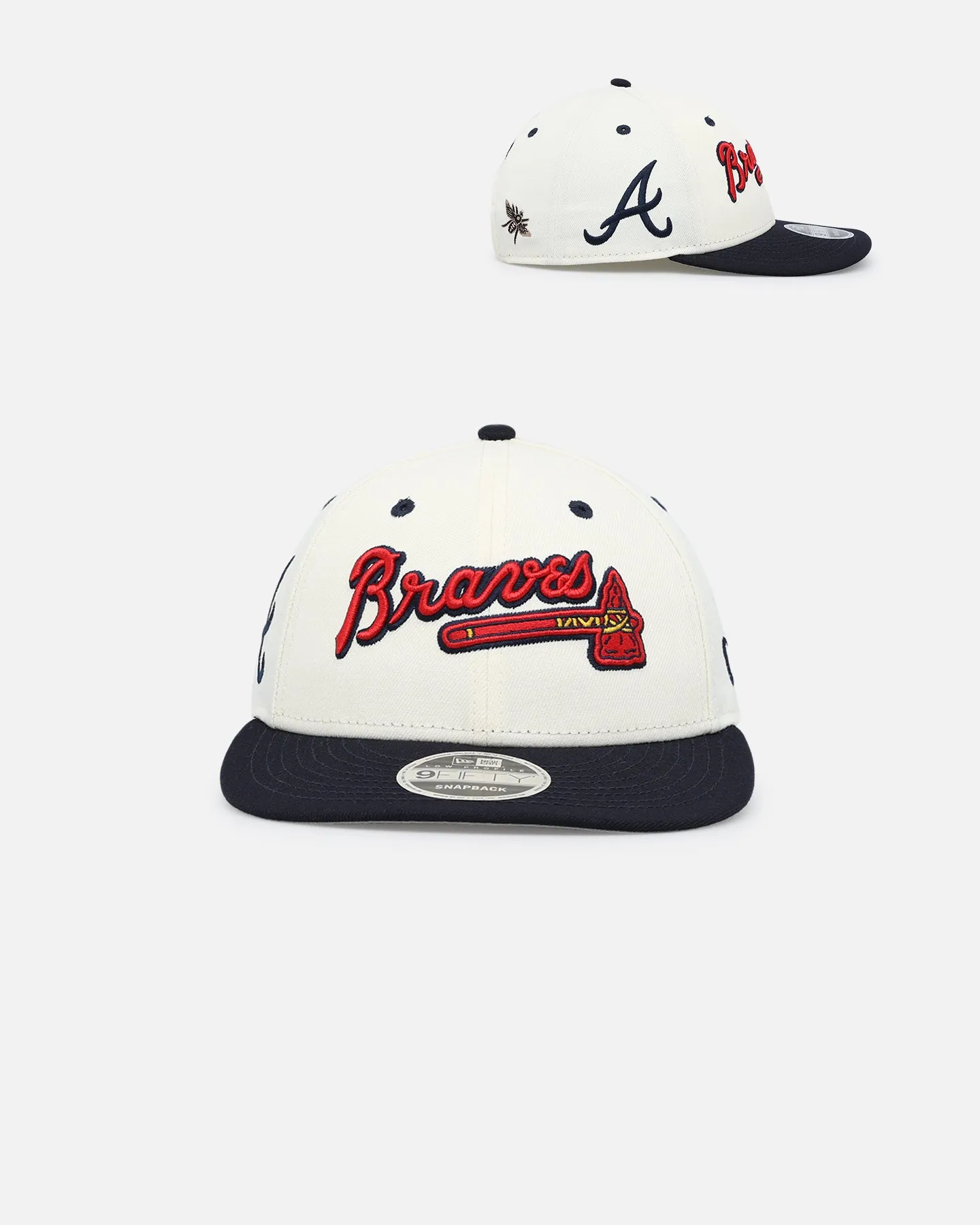 New Era X Felt Atlanta Braves 9FIFTY Snapback Chrome White sold by Culture Kings
