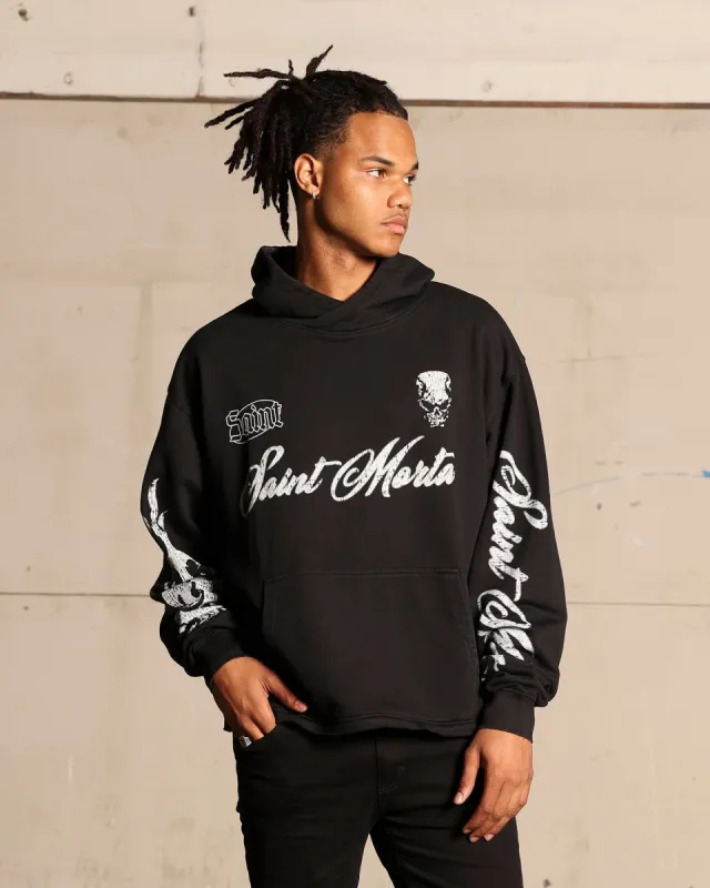 Saint Morta Roadhouse Boxy Hoodie Washed Black sold by Culture Kings