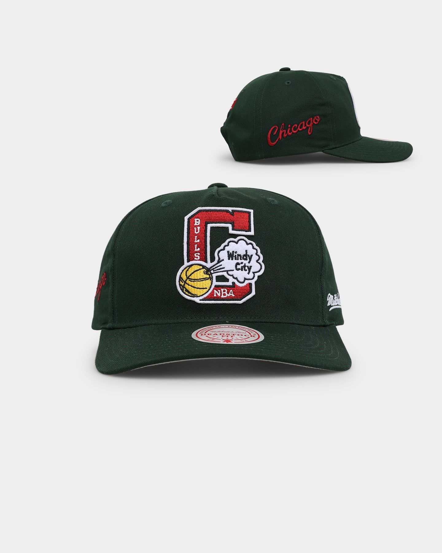 Mitchell & Ness Chicago Bulls Letterman Deadstock Snapback Malachite Green sold by Culture Kings