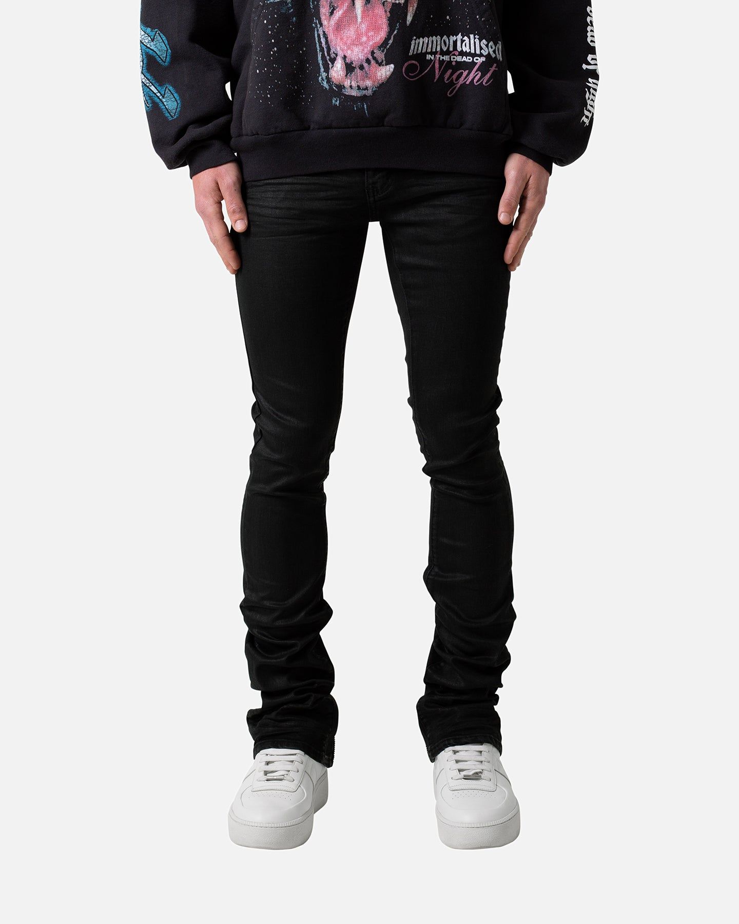 MNML X491 Convertible Skinny Denim Jeans Waxed Black sold by Culture Kings