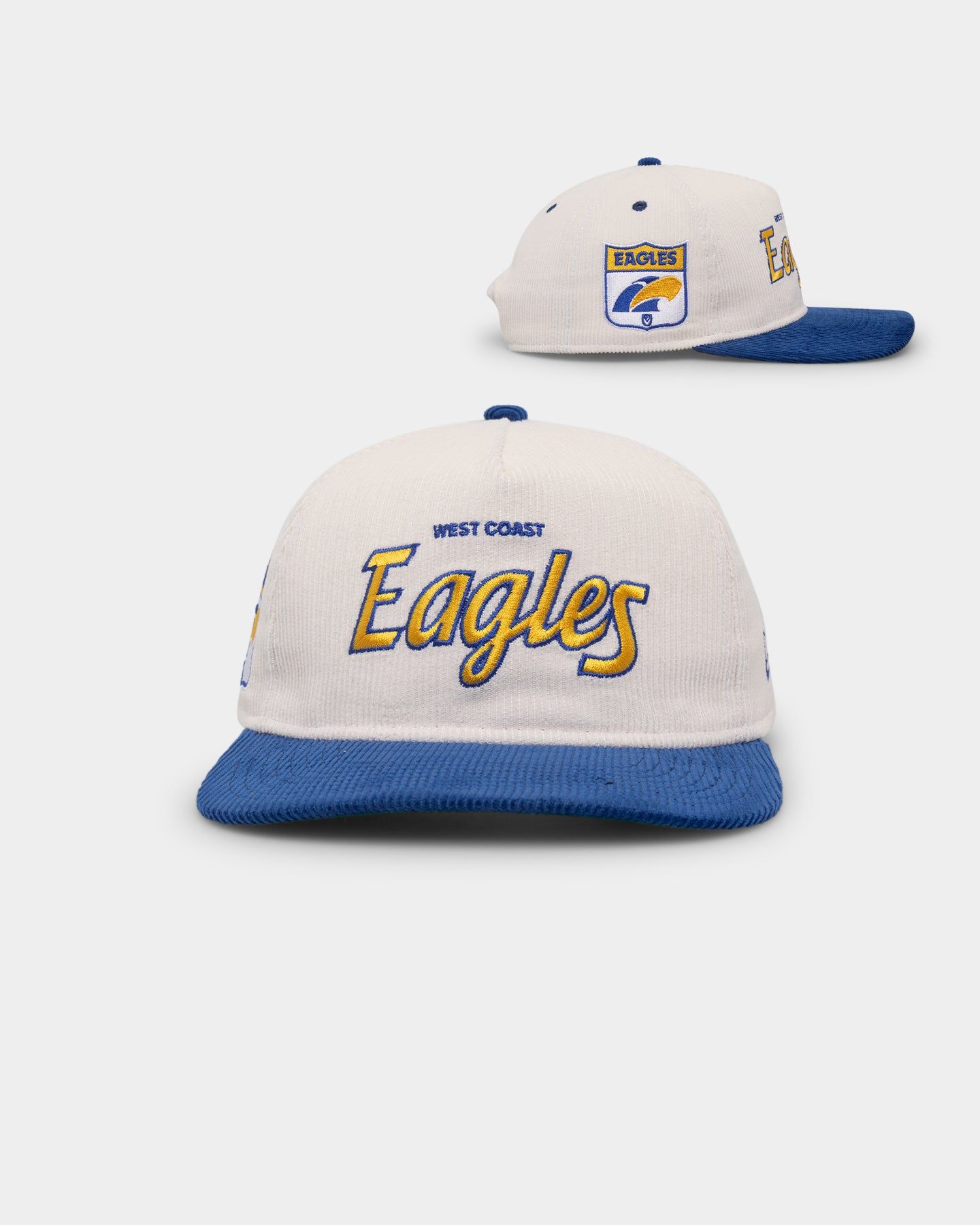 New Era West Coast Eagles "AFL Cord Script" Golfer Snapback Chrome/OTC sold by Culture Kings