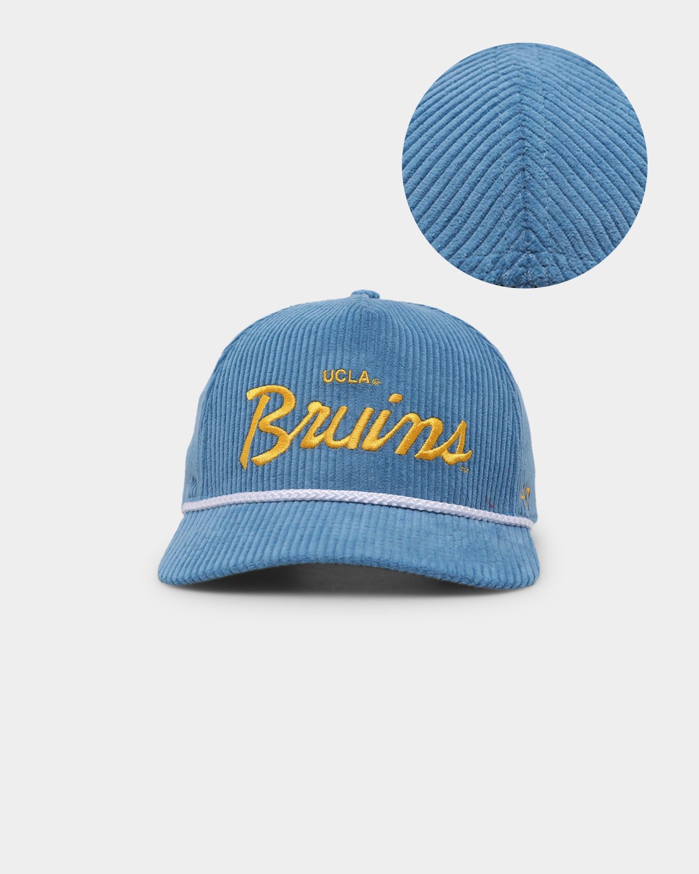 47 Brand UCLA Bruins 'NCAA Corduroy Team Script' Corduroy Crossrope 47 Hitch Snapback Montego sold by Culture Kings