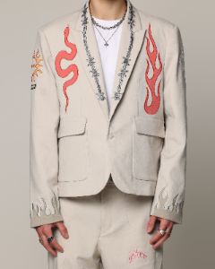 Loiter Western Blazer Jacket Off White sold by Culture Kings