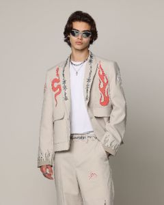 Loiter Western Blazer Jacket Off White sold by Culture Kings