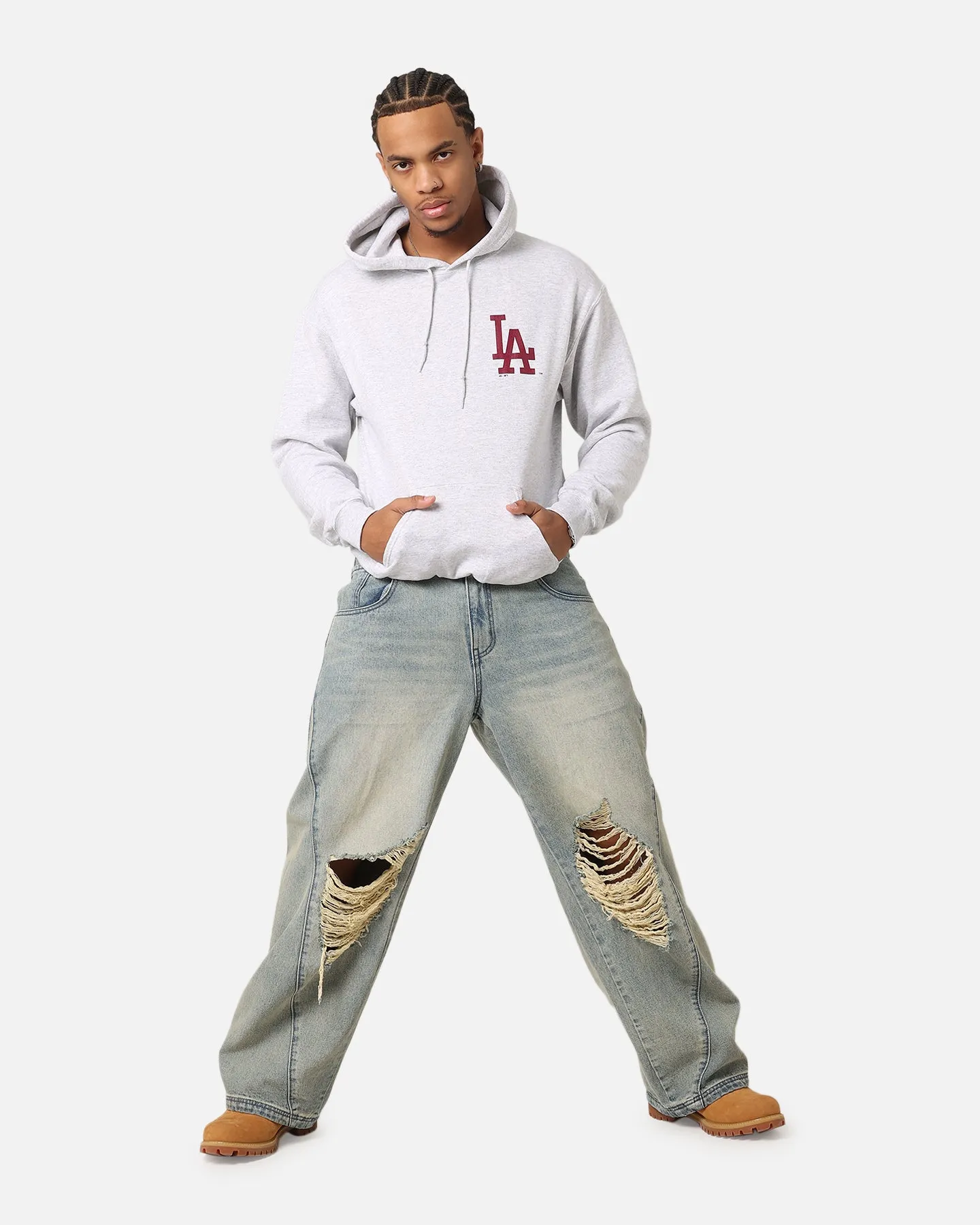 Majestic Athletic Los Angeles Lakers Fulter Team Arch Hoodie Grey Marle sold by Culture Kings product image thumbnail 4