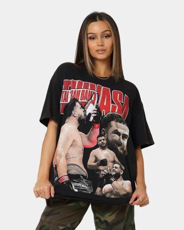 Goat Crew X Tai "Bam Bam" Tuivasa Tai Collage Vintage T-Shirt Washed Black sold by Culture Kings