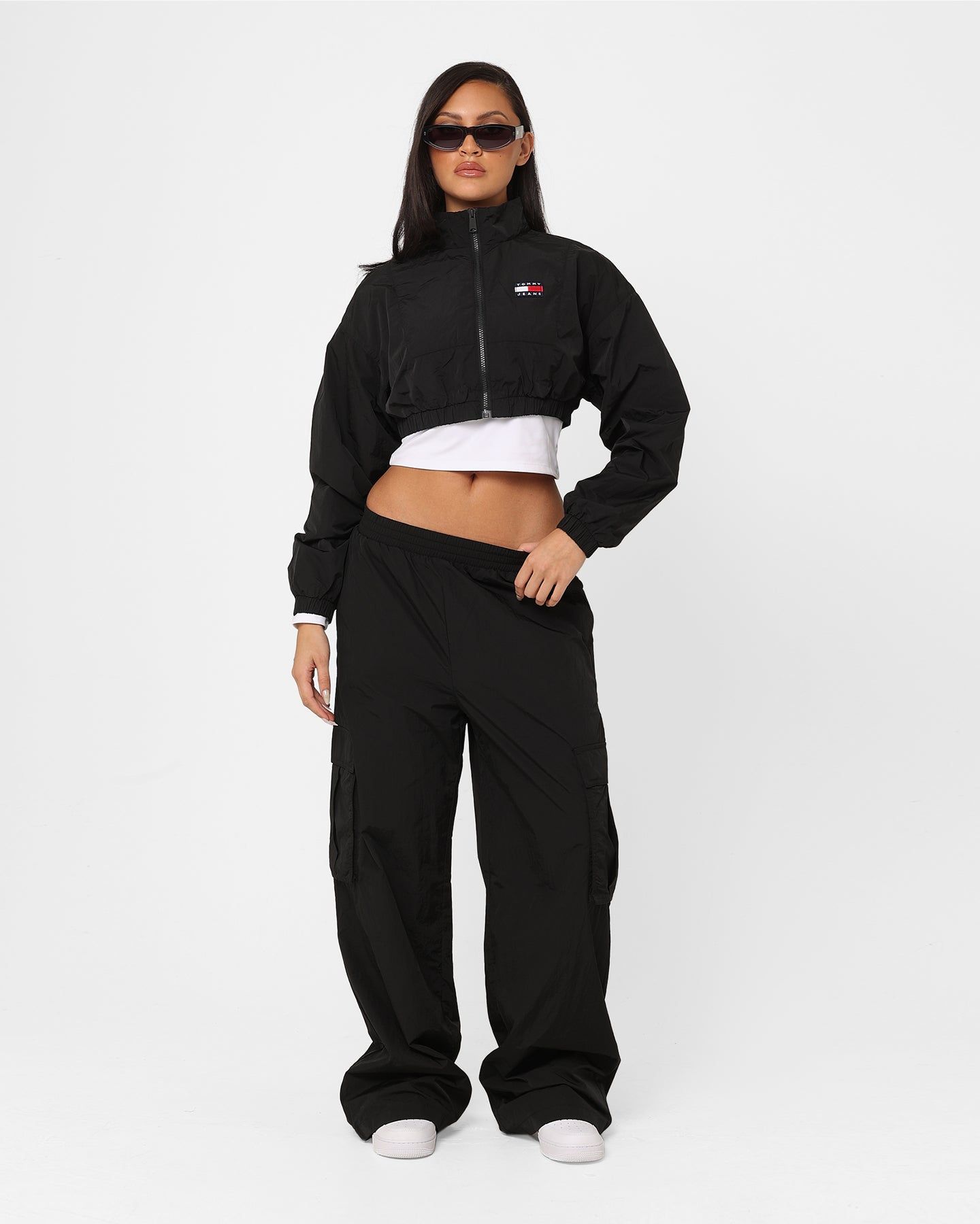 Tommy Jeans Women's Ultra Cropped Windbreaker Jacket Black sold by Culture Kings product image thumbnail 2