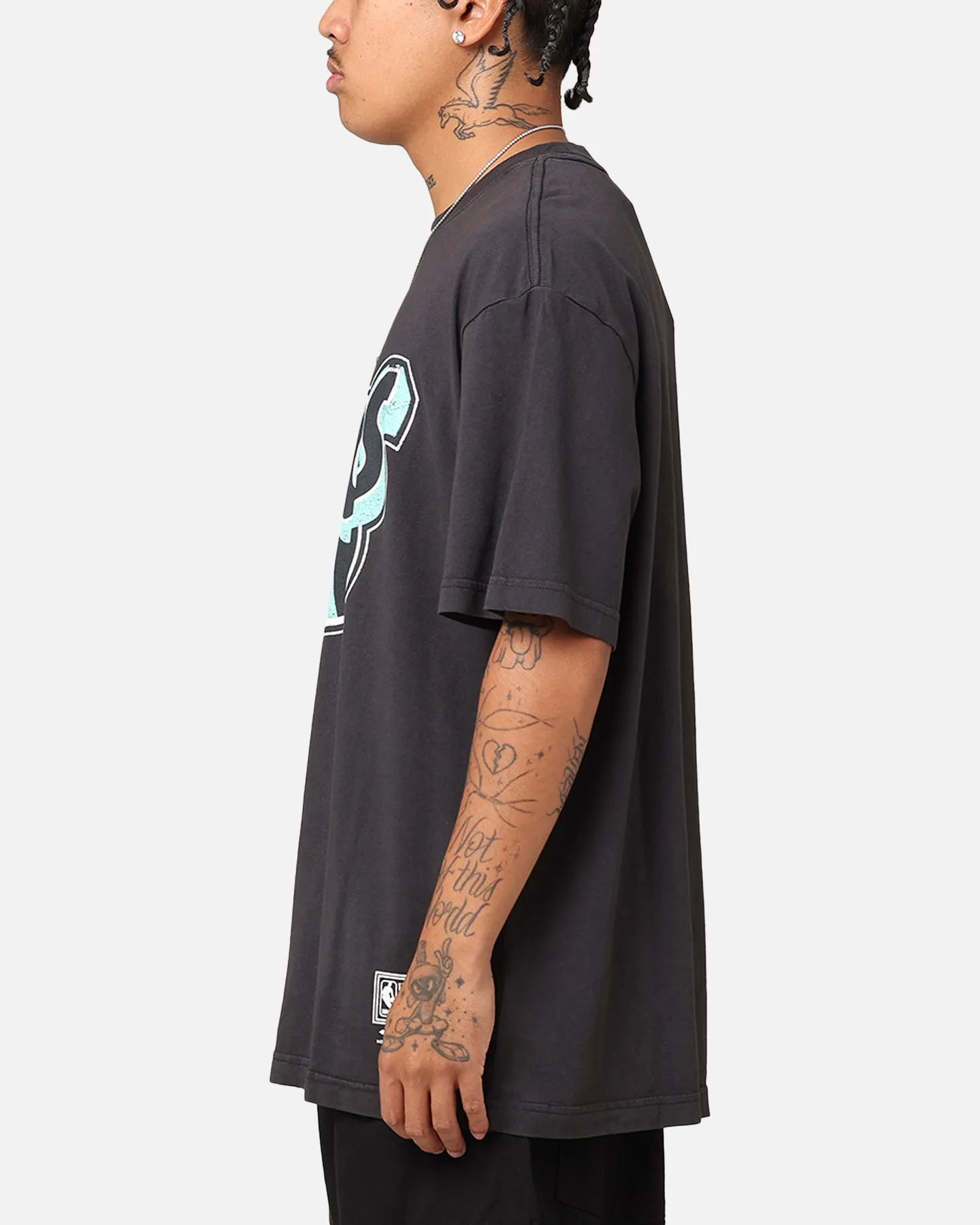 Mitchell & Ness Seattle Sonics Ice Blue Logo T-Shirt Faded Black sold by Culture Kings product image thumbnail 5