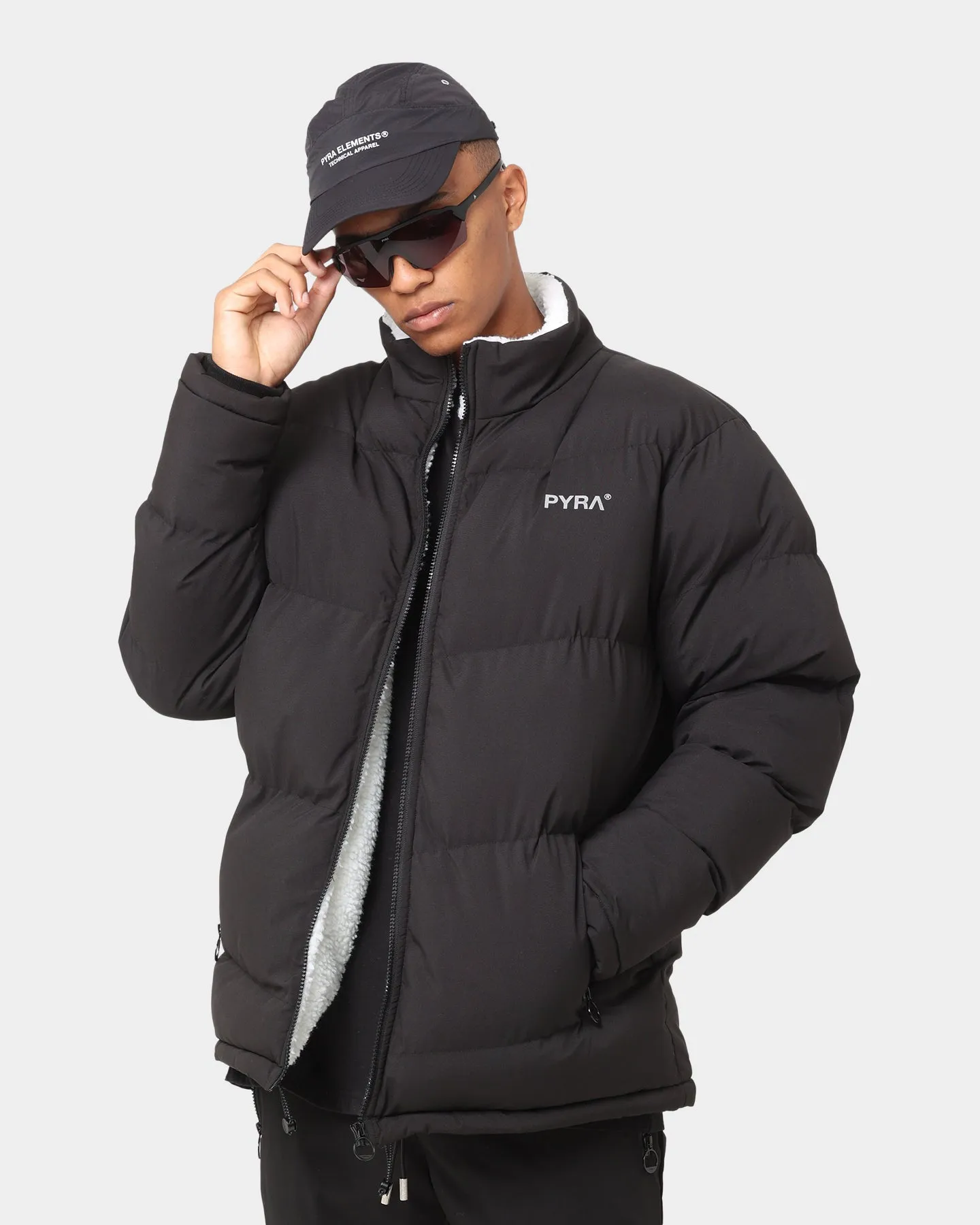 PYRA Sherpa Puffa Jacket Black sold by Culture Kings