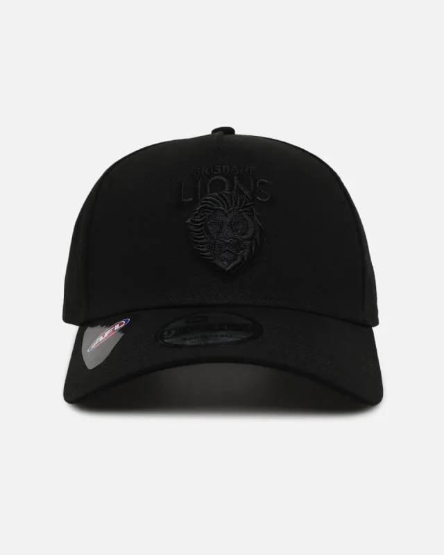 New Era Brisbane Lions 'Triple Black' 9FORTY A-Frame Snapback Black sold by Culture Kings