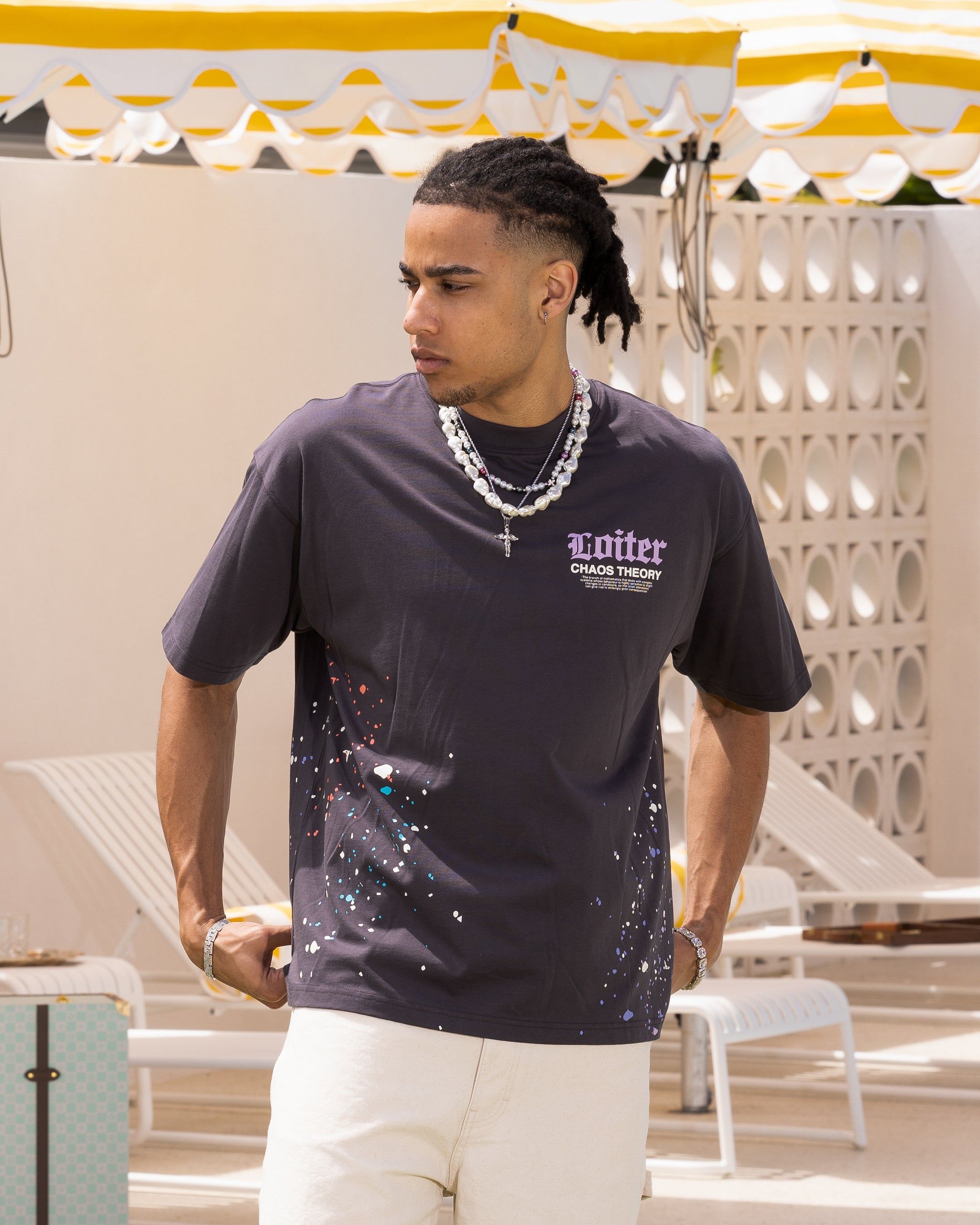 Loiter Chaos Theory T-Shirt Charcoal sold by Culture Kings product image thumbnail 2