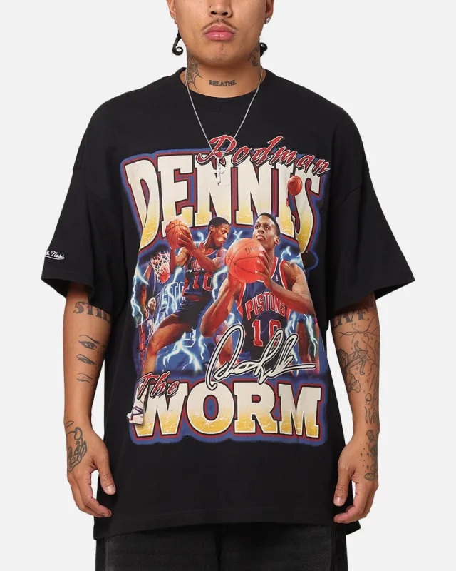 Mitchell & Ness Detroit Pistons Dennis Rodman Rookie Season T-Shirt Faded Black sold by Culture Kings