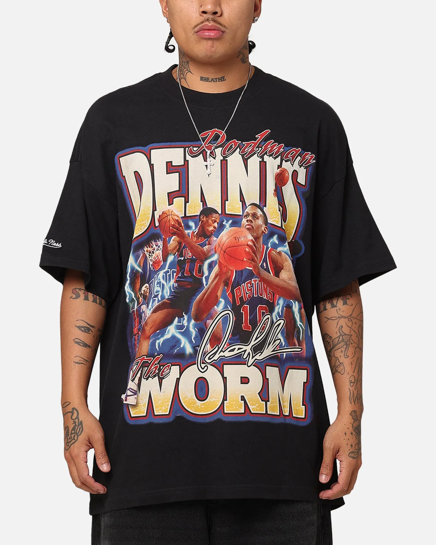 Mitchell & Ness Detroit Pistons Dennis Rodman Rookie Season T-Shirt Faded Black sold by Culture Kings