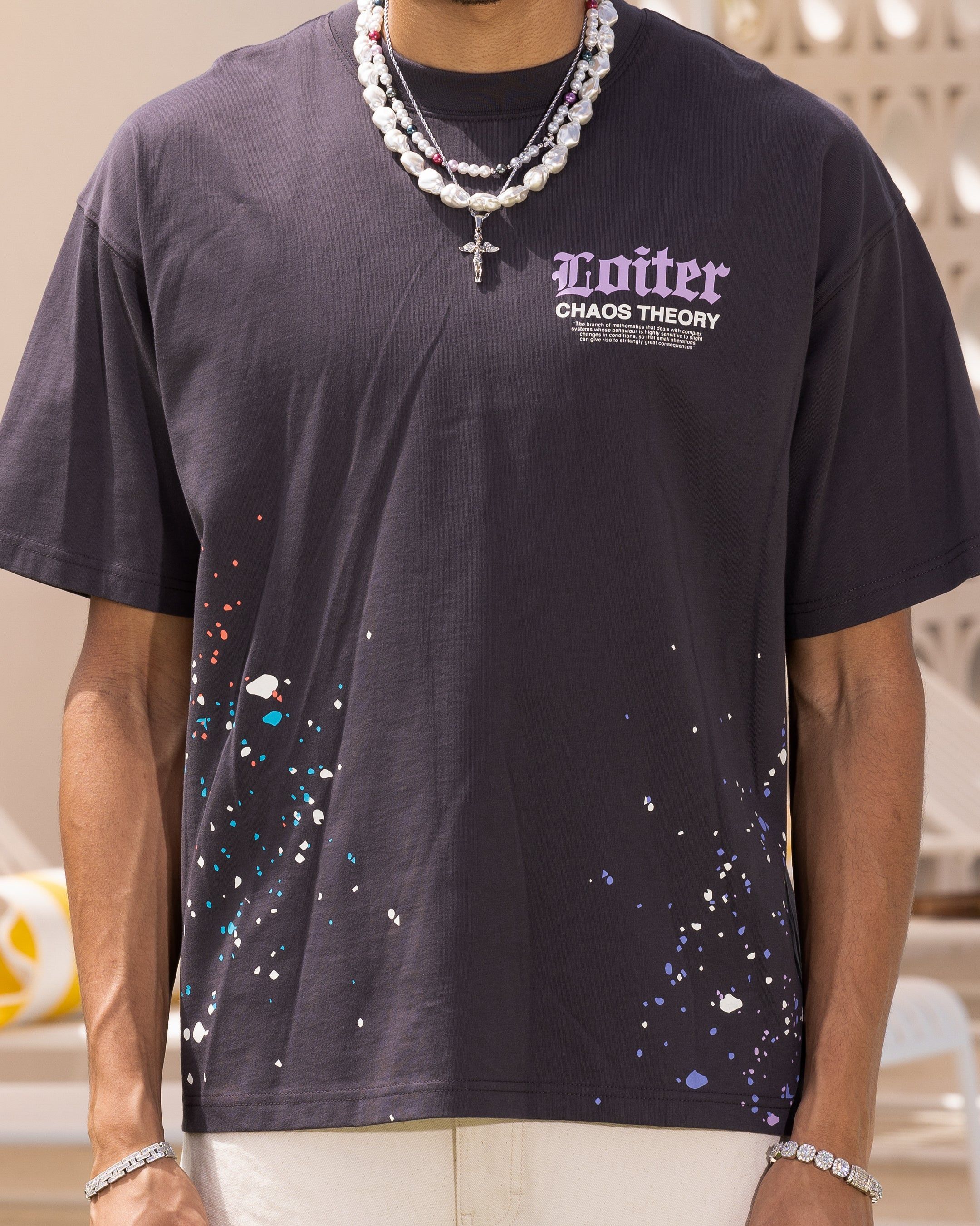 Loiter Chaos Theory T-Shirt Charcoal sold by Culture Kings product image thumbnail 4