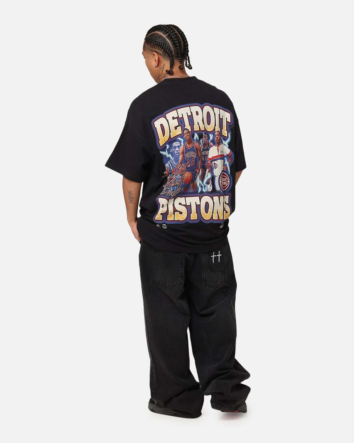 Mitchell & Ness Detroit Pistons Dennis Rodman Rookie Season T-Shirt Faded Black sold by Culture Kings product image thumbnail 4