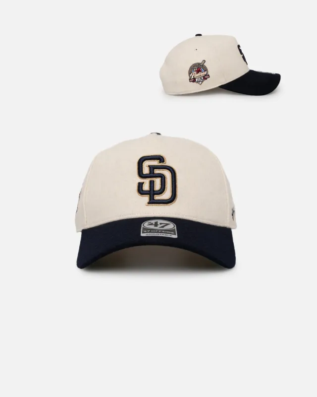 47 Brand San Diego Padres 'Wooly Offside DT' Sure Shot Snapback Natural/Navy sold by Culture Kings