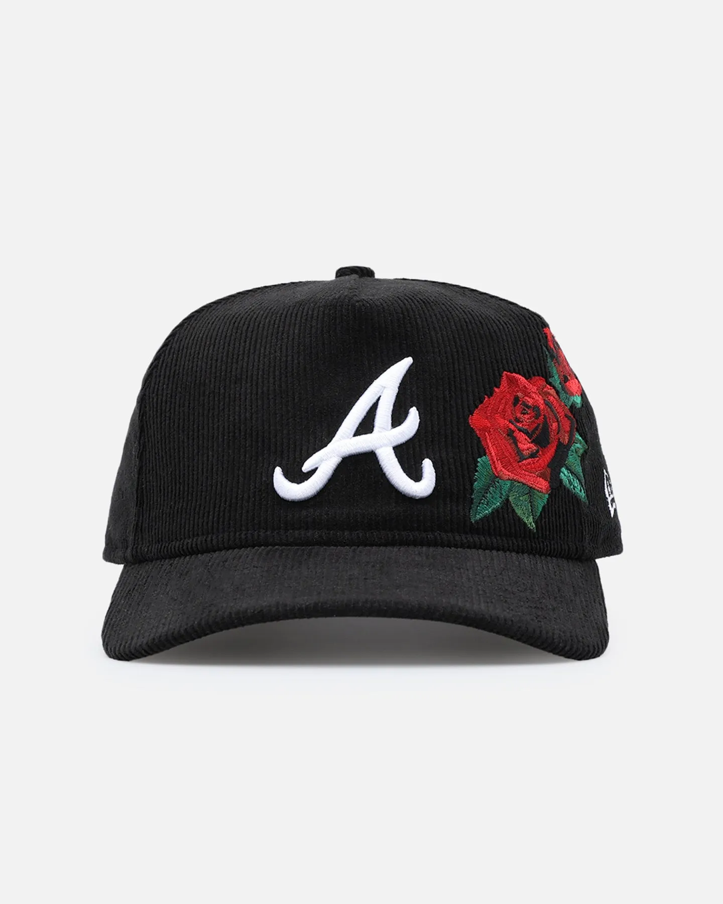 New Era Atlanta Braves 'Corduroy Rose' Pre-Curved Golfer Snapback Black Corduroy/White sold by Culture Kings