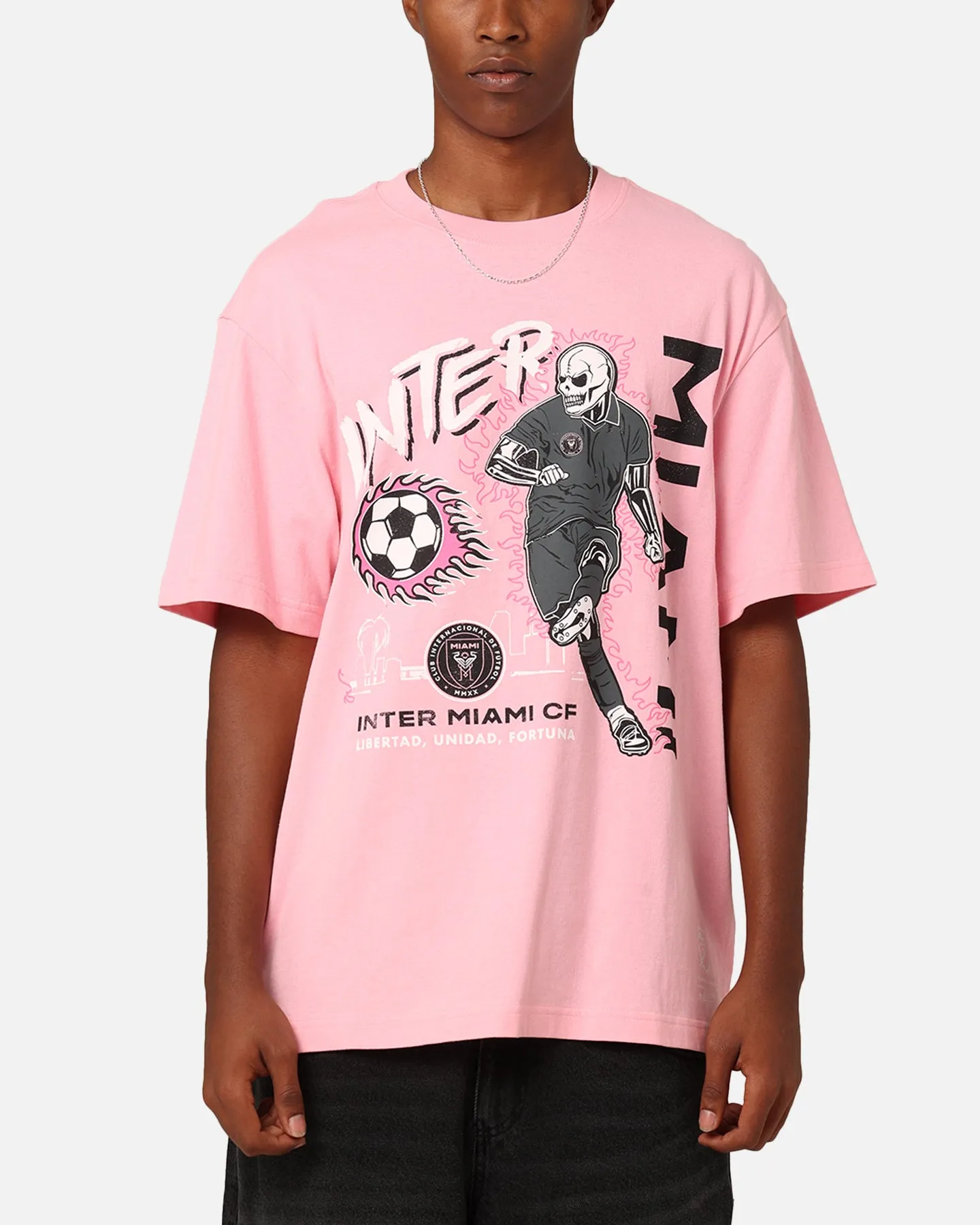 Mitchell & Ness Inter Miami CF Flame 2.0 T-Shirt Light Pink sold by Culture Kings