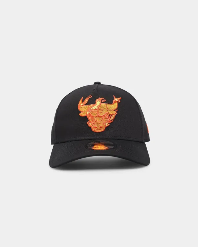New Era Chicago Bulls 'Flamin' Hot' 9FORTY A-Frame Snapback Black/Flame sold by Culture Kings
