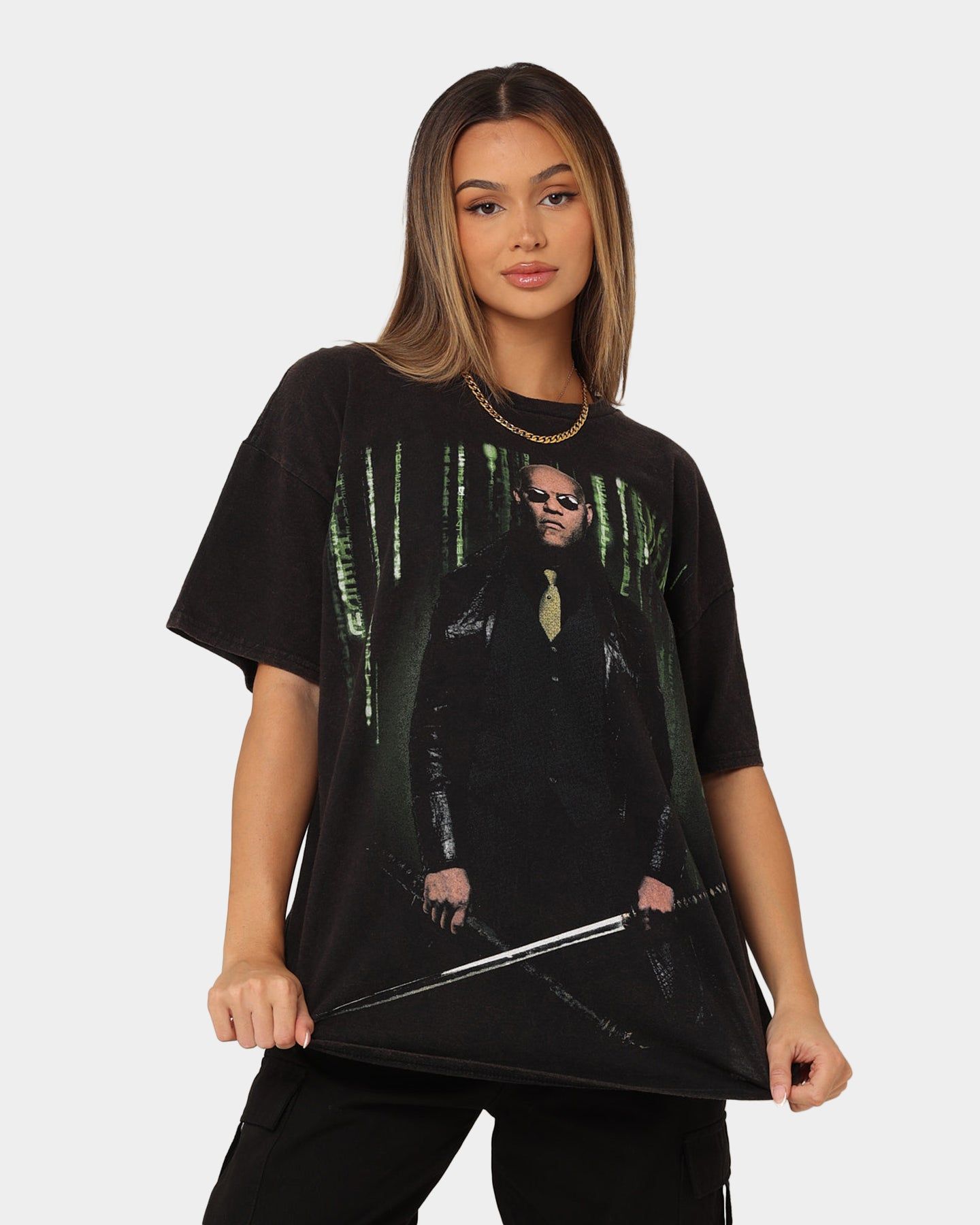 American Thrift X The Matrix Morpheus Vintage T-Shirt Black Wash sold by Culture Kings product image thumbnail 2