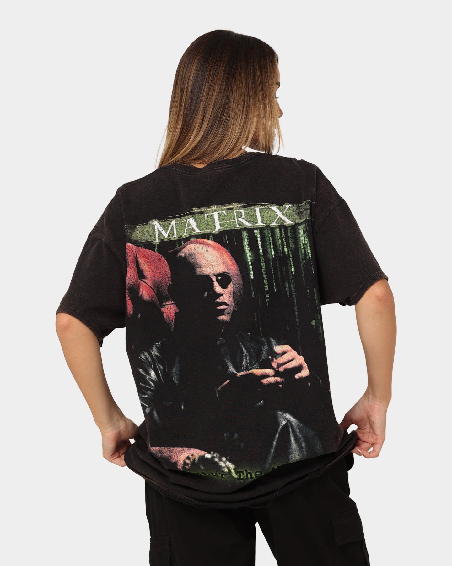 American Thrift X The Matrix Morpheus Vintage T-Shirt Black Wash sold by Culture Kings