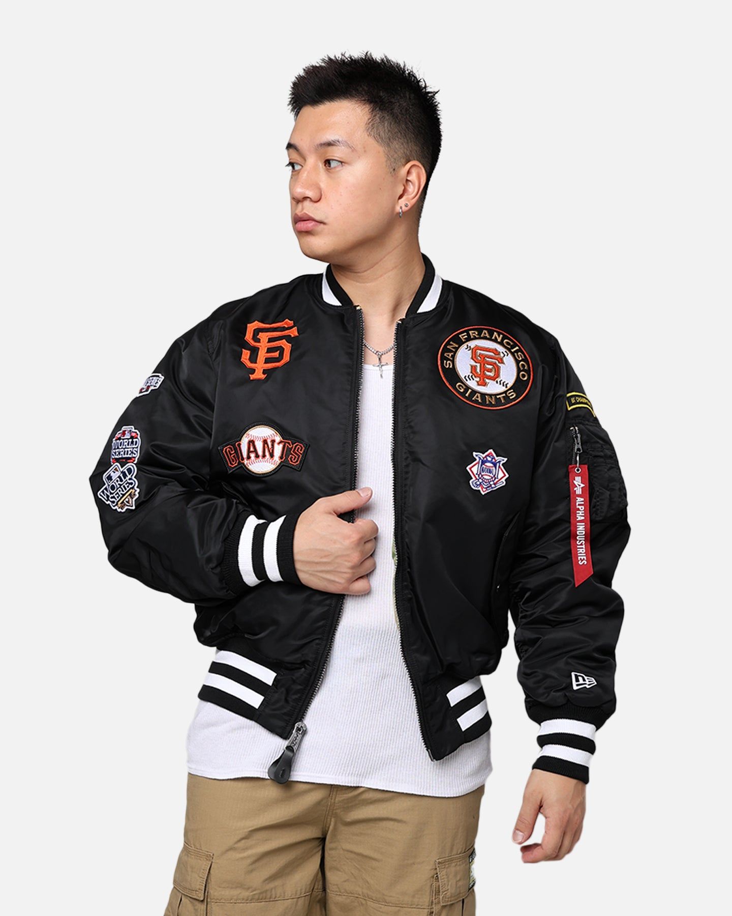 New Era X Alpha Series X MLB San Francisco Giants MA-1 Bomber Jacket Black sold by Culture Kings