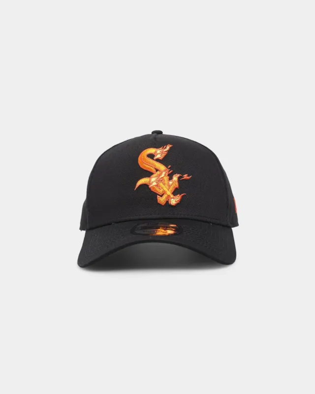 New Era Chicago White Sox 'Flamin' Hot' 9FORTY A-Frame Snapback Black/Flame sold by Culture Kings