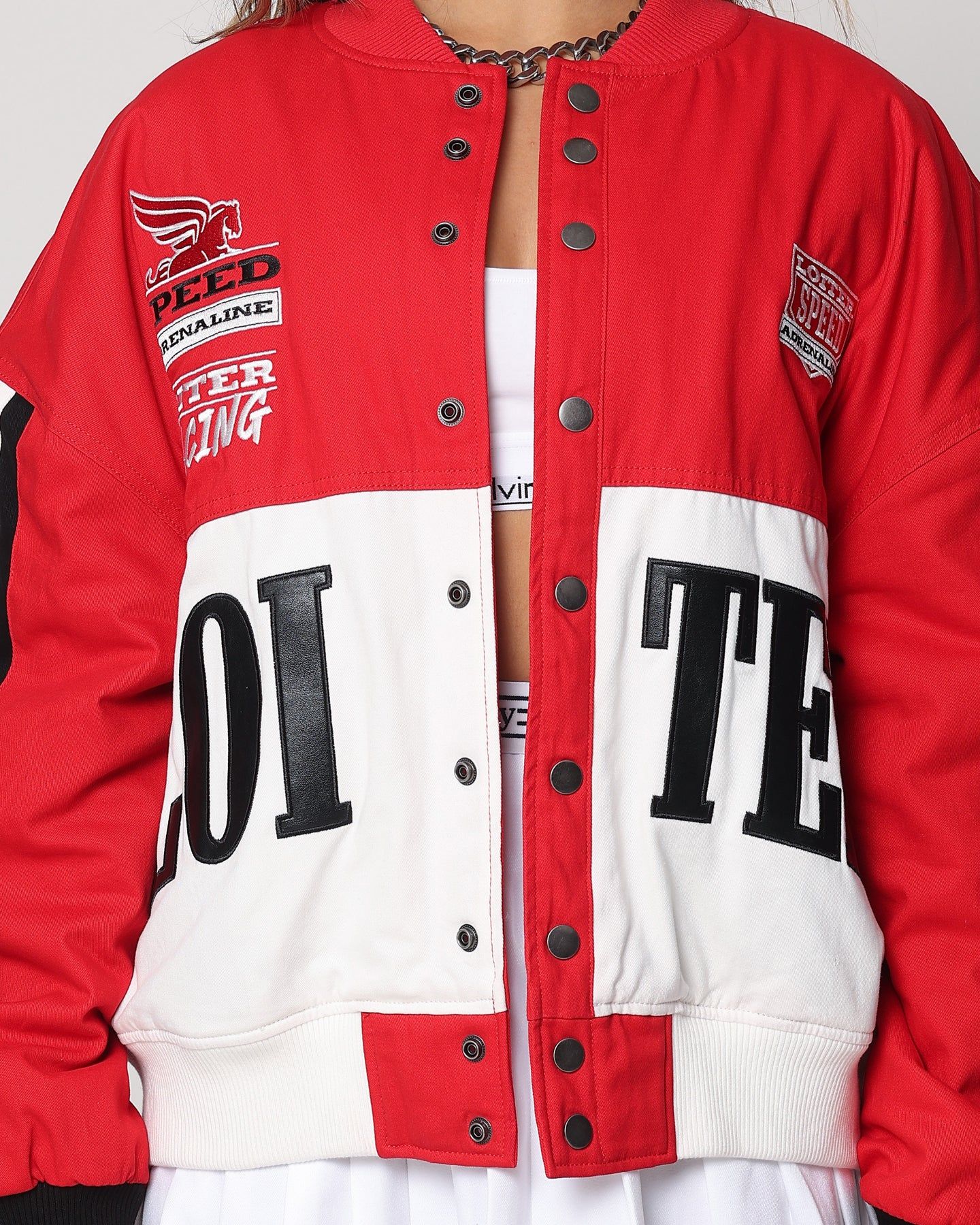 Loiter Motor Sport Jacket Red/Off White sold by Culture Kings product image thumbnail 7