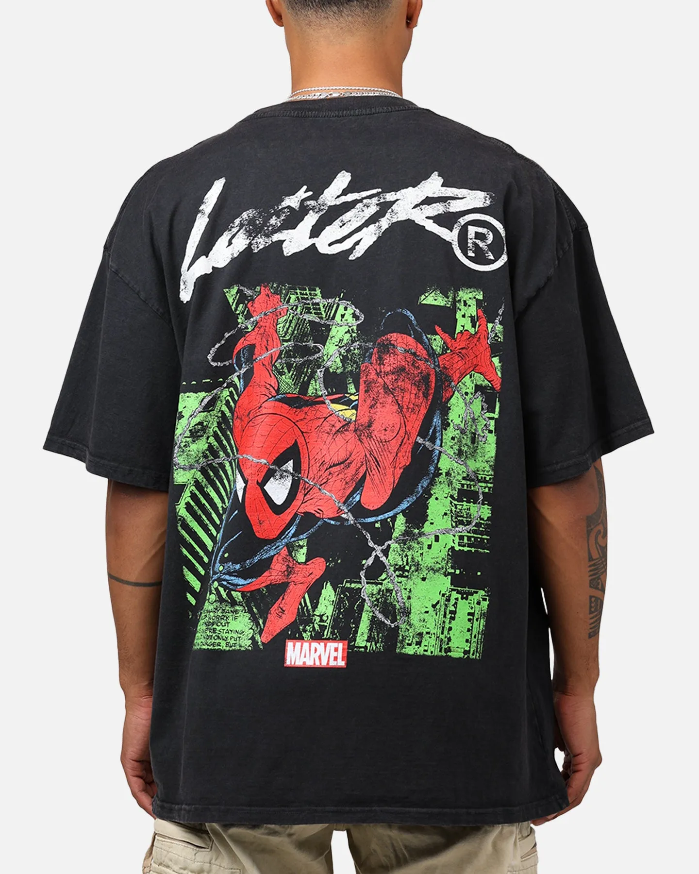 Marvel Spider-Man T-Shirt Black Acidwash sold by Culture Kings product image thumbnail 2