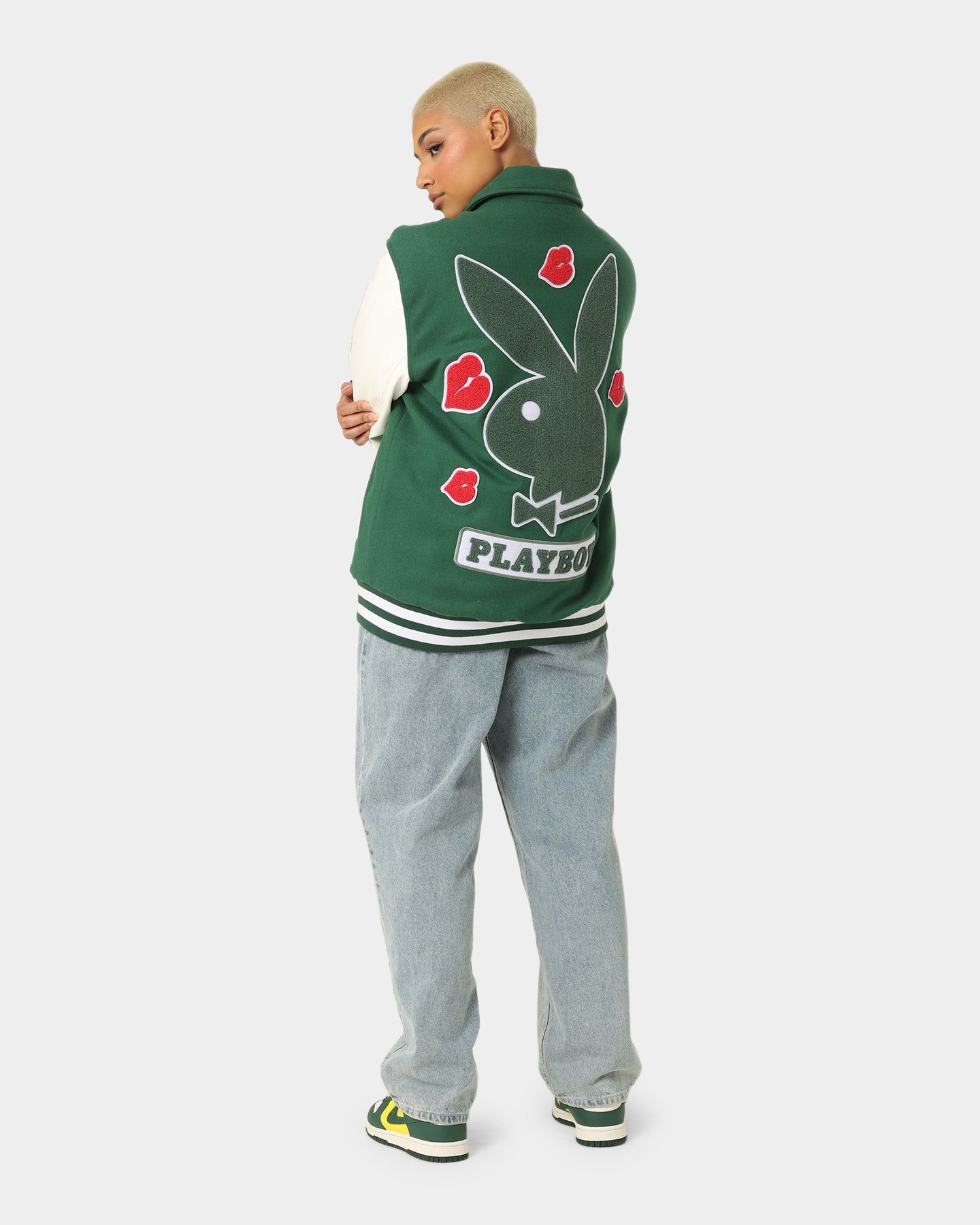 Playboy By CK Team Varsity Jacket Green/Off White sold by Culture Kings product image thumbnail 9