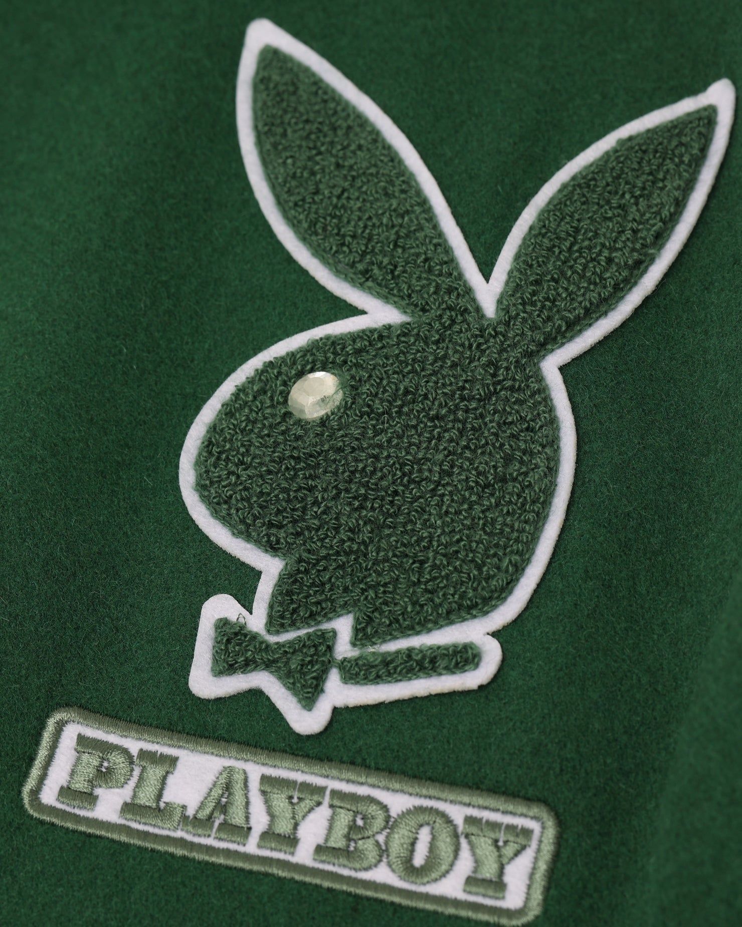 Playboy By CK Team Varsity Jacket Green/Off White sold by Culture Kings product image thumbnail 2