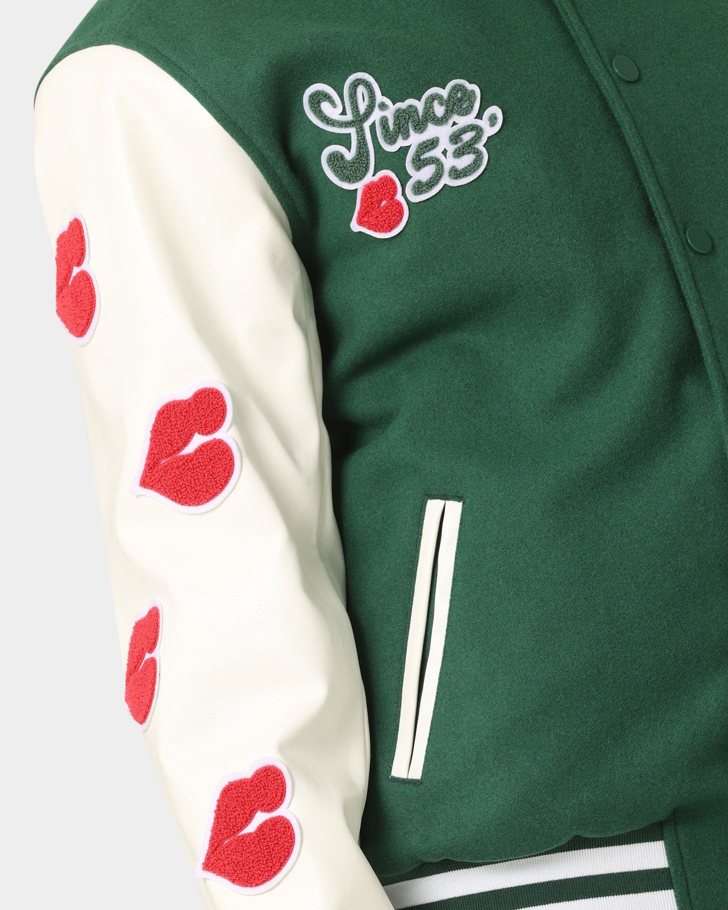 Playboy By CK Team Varsity Jacket Green/Off White sold by Culture Kings product image thumbnail 10