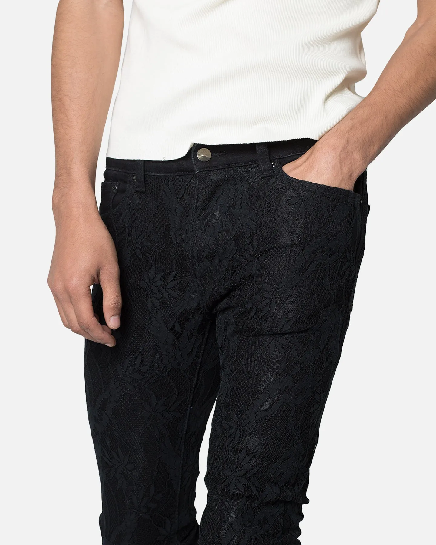 MNML X608 Laced Skinny Denim Jeans Black sold by Culture Kings product image thumbnail 5