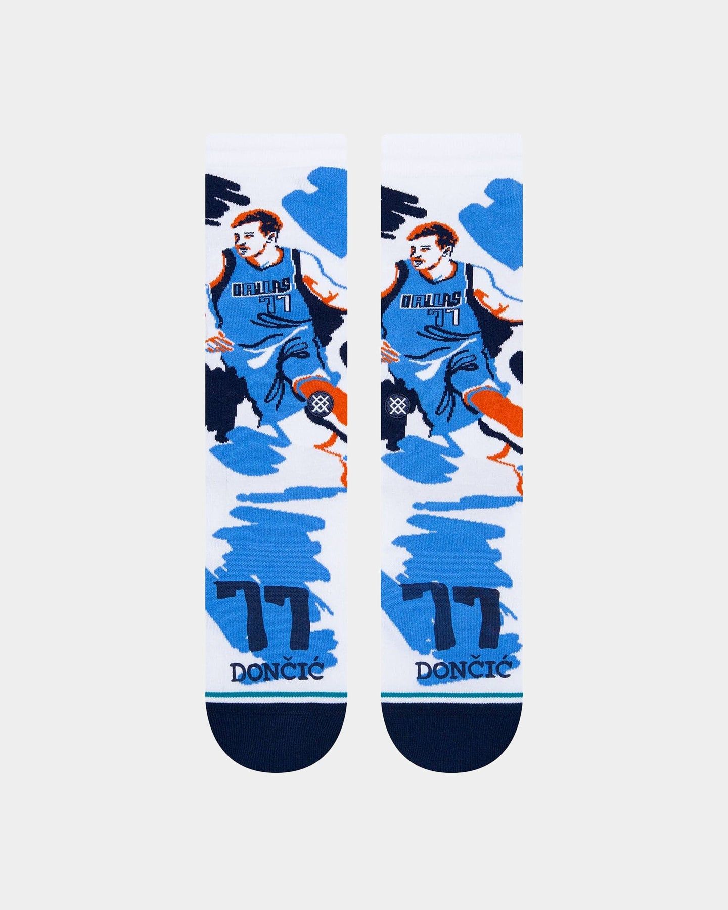 Stance X NBA Dallas Mavericks Luka Dončić Paint Luka Crewcut Socks White sold by Culture Kings