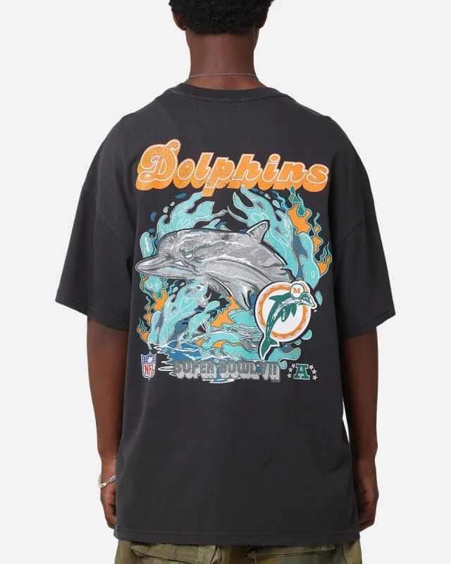 Mitchell & Ness Miami Dolphins 'Alter Ego' Flames T-Shirt Faded Black sold by Culture Kings
