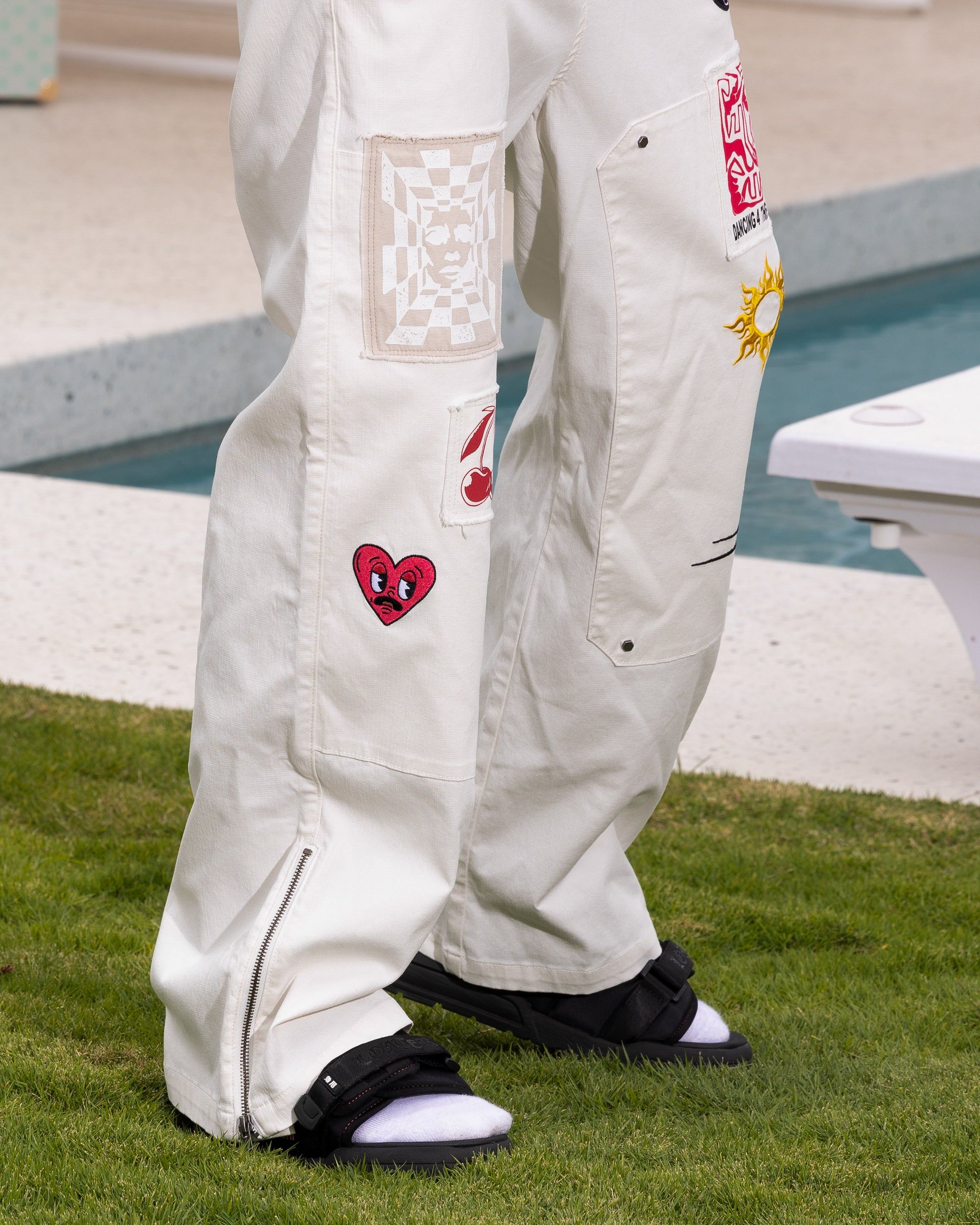 Loiter Patchwork Double Knee Pants Off White sold by Culture Kings product image thumbnail 3