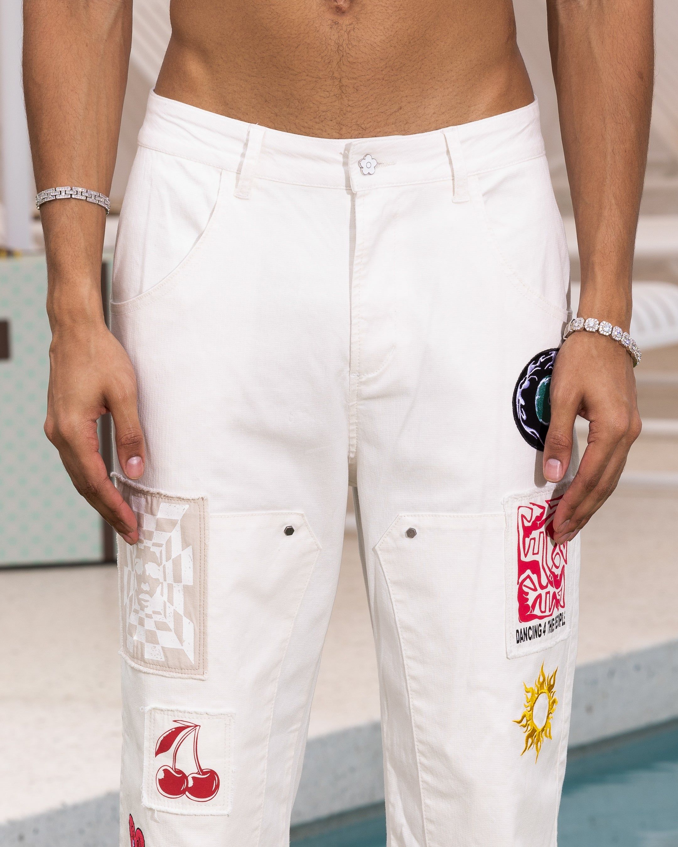 Loiter Patchwork Double Knee Pants Off White sold by Culture Kings product image thumbnail 7