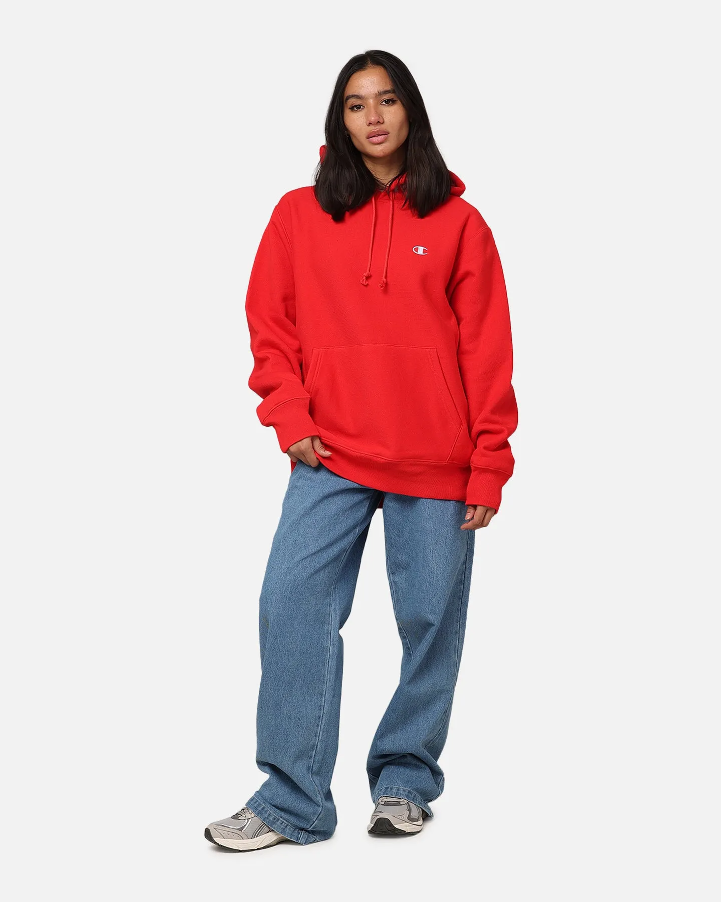 Champion Reverse Weave Small C Hoodie Team Red Scarlet sold by Culture Kings product image thumbnail 2