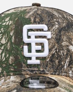 New Era San Francisco Giants 'Real Tree' 9FORTY A-Frame Trucker Snapback Realtree Edge sold by Culture Kings
