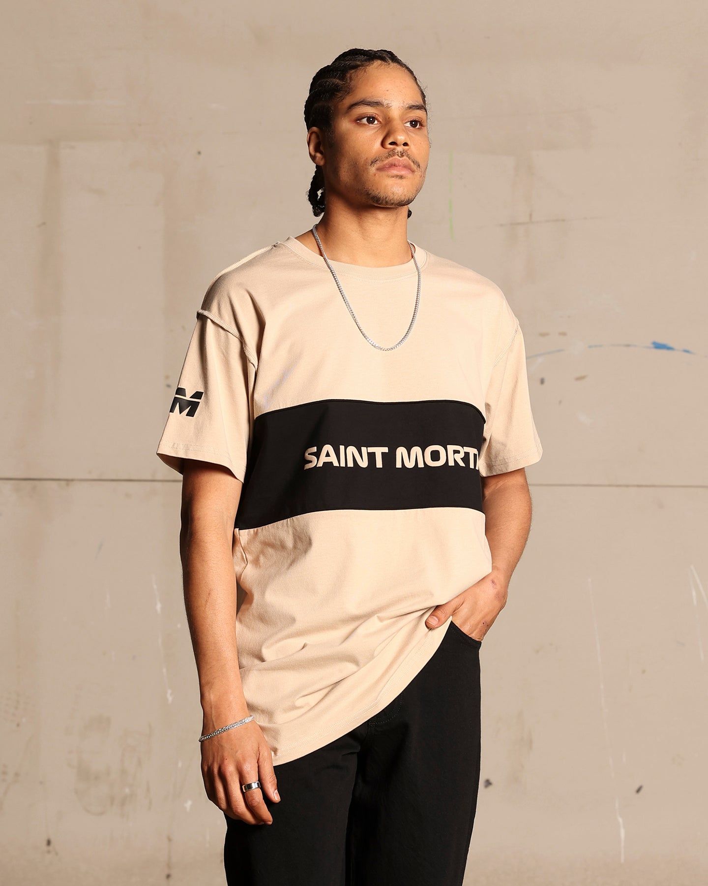 Saint Morta Moto Lafayette T-Shirt Stone/Black sold by Culture Kings