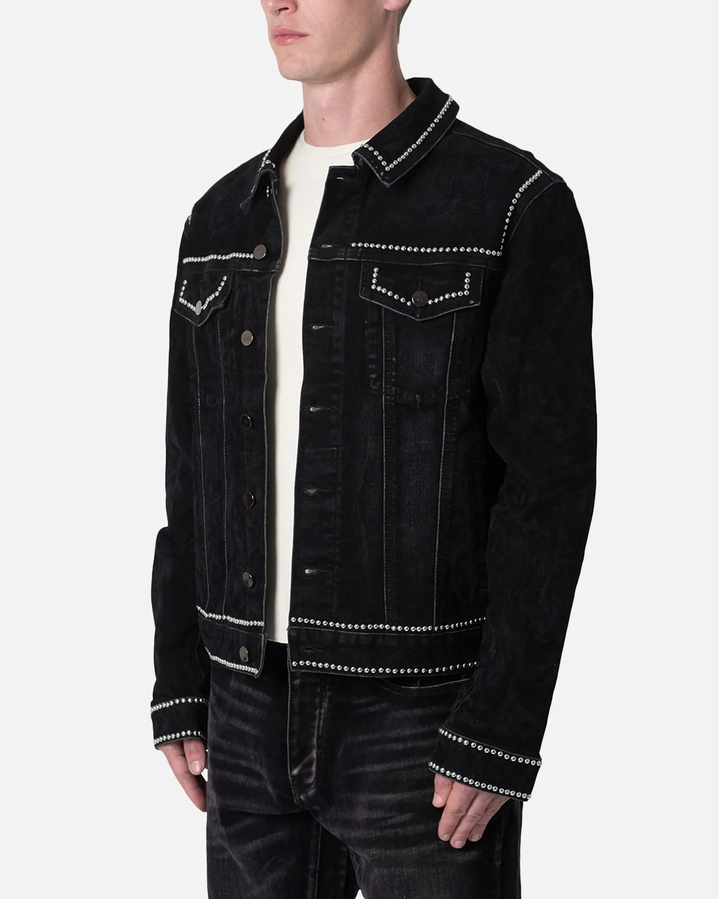 MNML Studded Suede Denim Jacket Black sold by Culture Kings product image thumbnail 2