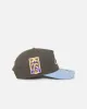 New Era Los Angeles Lakers 'Contrast Visor' Pre-Curved Golfer Snapback Moss/Sky sold by Culture Kings