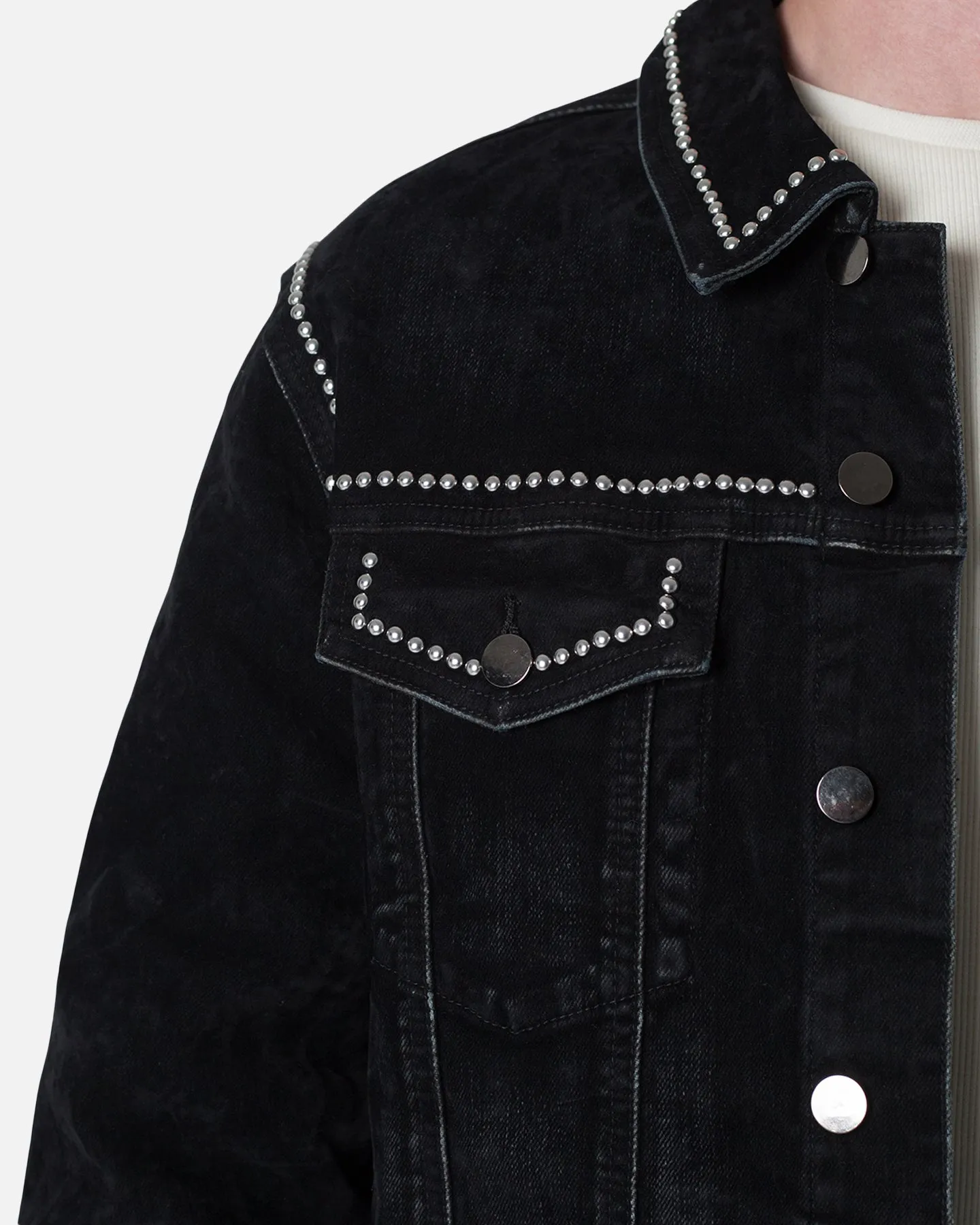 MNML Studded Suede Denim Jacket Black sold by Culture Kings product image thumbnail 5
